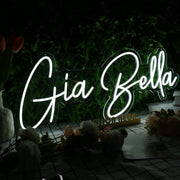 Gia Bella White Neon Sign