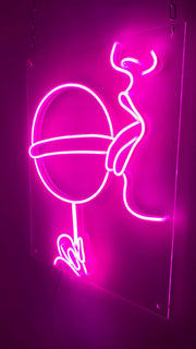 Girl Licking Lolipop Neon Sign