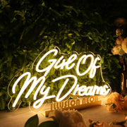 Girl Of My Dreams Yellow Neon Sign