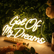 Girl Of My Dreams Yellow Neon Sign