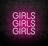 Girls Girls Girls Neon Sign Wall Art