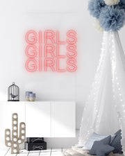 GIRLS GIRLS GIRLS V2 Neon Sign