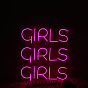 Girs Girls Girls Pink Neon Sign