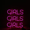 Girs Girls Girls Pink Neon Sign