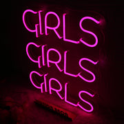 Girs Girls Girls Pink Neon Sign