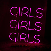 Girs Girls Girls Pink Neon Sign