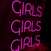 Girs Girls Girls Pink Neon Sign