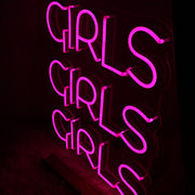 Girs Girls Girls Pink Neon Sign