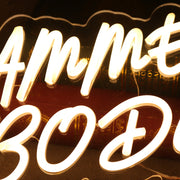 Glammed Body Yellow LED Neon Sign