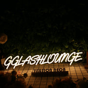 GG Lash Lounge Yellow Neon Sign