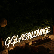 GG Lash Lounge Yellow Neon Sign