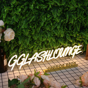 GG Lash Lounge Yellow Neon Sign