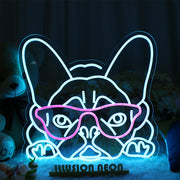 Glassess Puppy Neon Sign