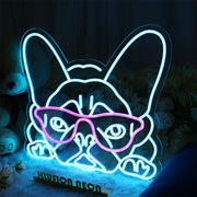 Glassess Puppy Neon Sign