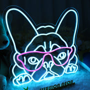 Glassess Puppy Neon Sign