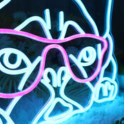 Glassess Puppy Neon Sign