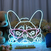 Glassess Puppy Neon Sign