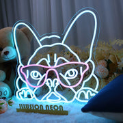 Glassess Puppy Neon Sign