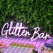 Glitter Bar Purple Neon Sign