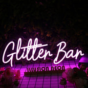 Glitter Bar Purple Neon Sign