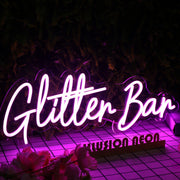 Glitter Bar Purple Neon Sign