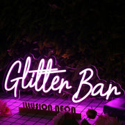 Glitter Bar Purple Neon Sign