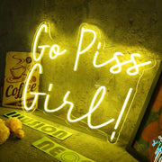 Go Piss Girl Yellow Neon Sign