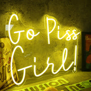 Go Piss Girl Yellow Neon Sign