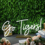 Go Tigers White Neon Sign