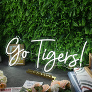 Go Tigers White Neon Sign