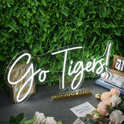 Go Tigers White Neon Sign