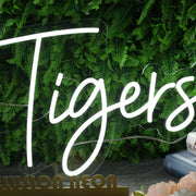 Go Tigers White Neon Sign