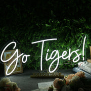 Go Tigers White Neon Sign