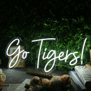 Go Tigers White Neon Sign