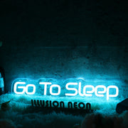 Go To Sleep Blue Neon Sign