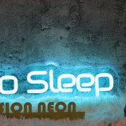 Go To Sleep Blue Neon Sign