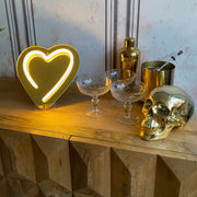 Gold Mirror Heart Neon Sign