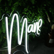 Golden Mane White Neon Sign