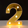 Steel Marquee Letter Golden Number 2 Two High-End Custom Zinc Metal Marquee Light Marquee Sign