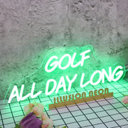 Golf All Day Long Green Neon Sign