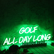 Golf All Day Long Green Neon Sign