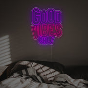 Good Vibe Only Purple LED Neon Sign