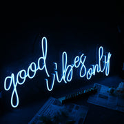 Good Vibes Only Blue Neon Sign