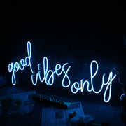 Good Vibes Only Blue Neon Sign