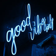 Good Vibes Only Blue Neon Sign