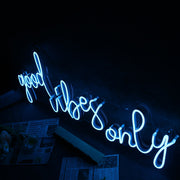 Good Vibes Only Blue Neon Sign