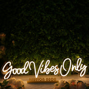 Good Vibes Only LED Yellow Neon Sign