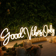 Good Vibes Only LED Yellow Neon Sign