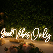 Good Vibes Only LED Yellow Neon Sign