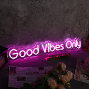 Good Vibes Only Purple Neon Sign